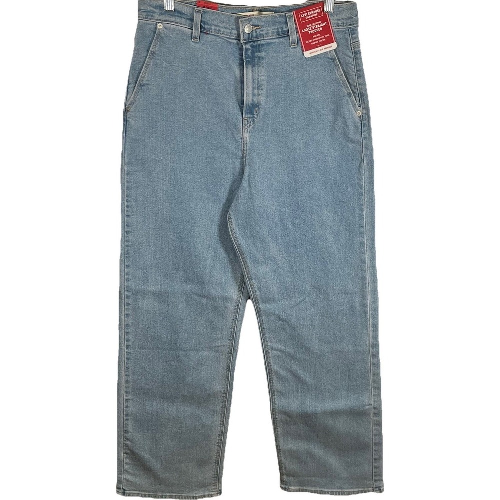 Levi Strauss Signature Jeans Womens Size 10 Blue Loose Straight High Rise NEW